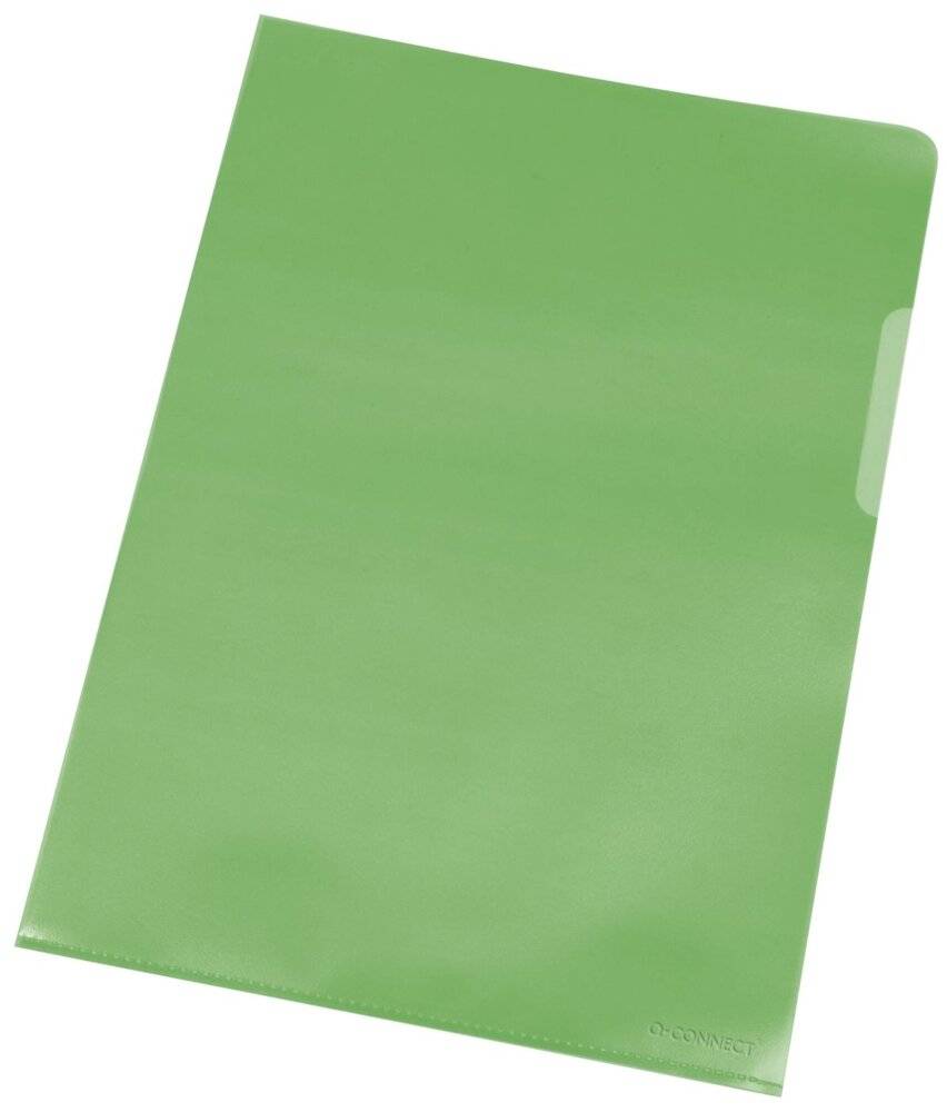 Cartellina a L Q-Connect ppl A4 verde conf. da 100 - KF00309-1
