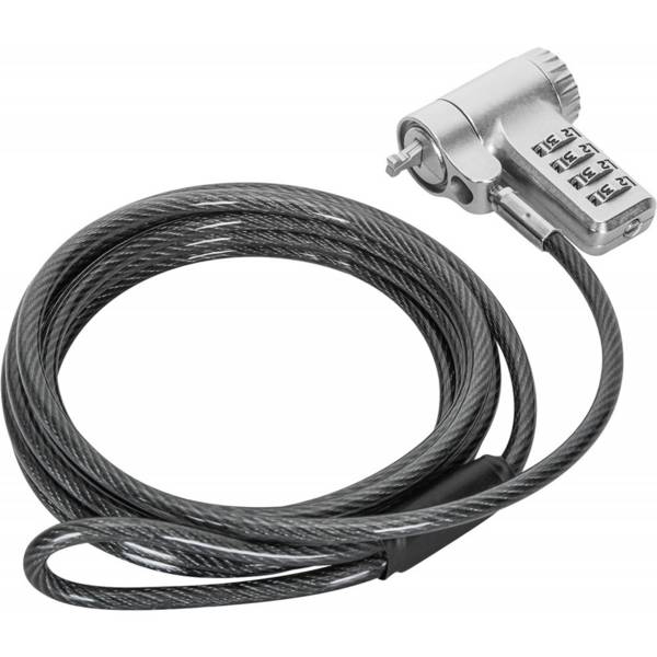 TECHLY Lucchetto con Sistema di Sicurezza Universale a Combinazione per Notebook Grigio 2 m-0