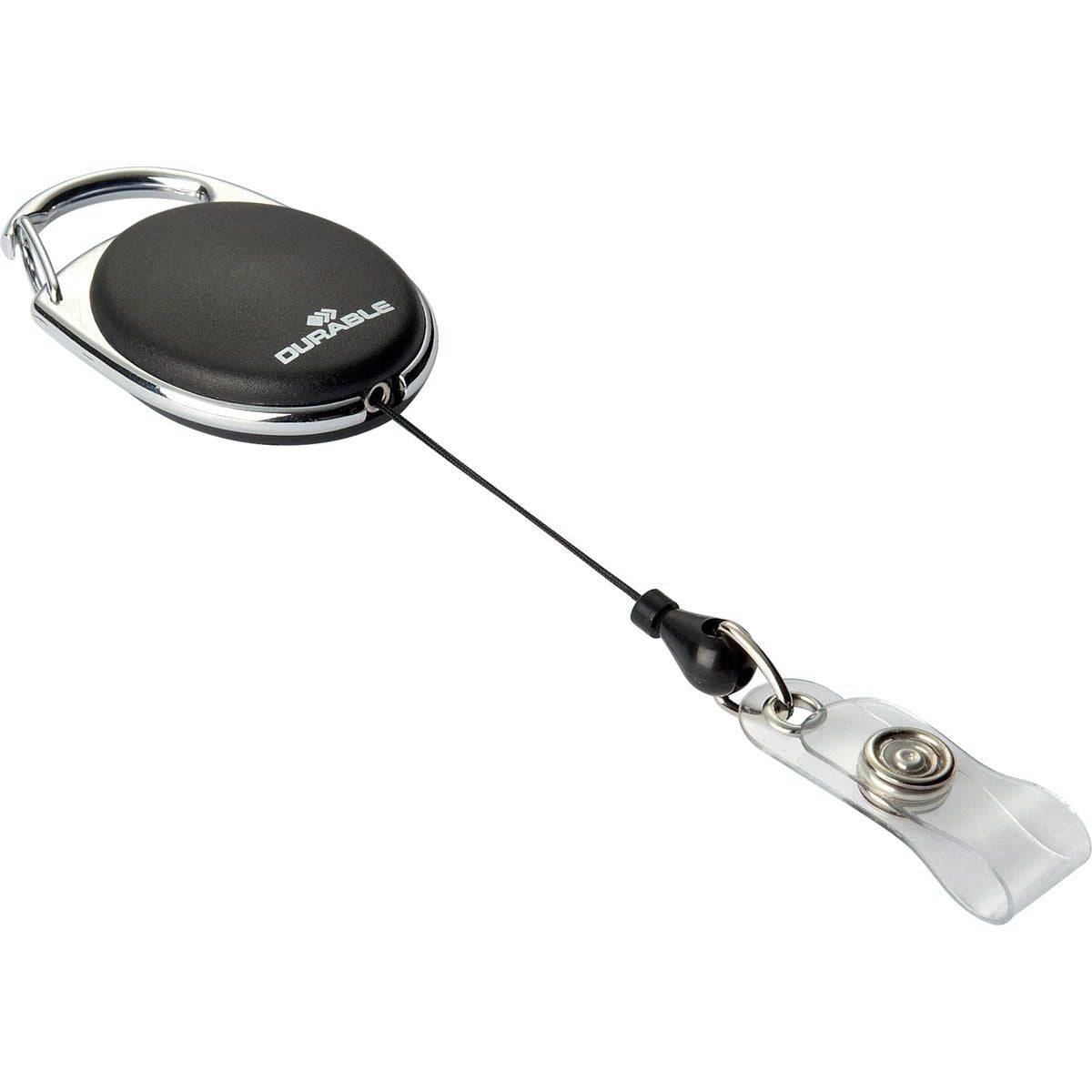 10 Chiocciole YO-YO Style Nero con filo retrattile x portabadge Durable-0