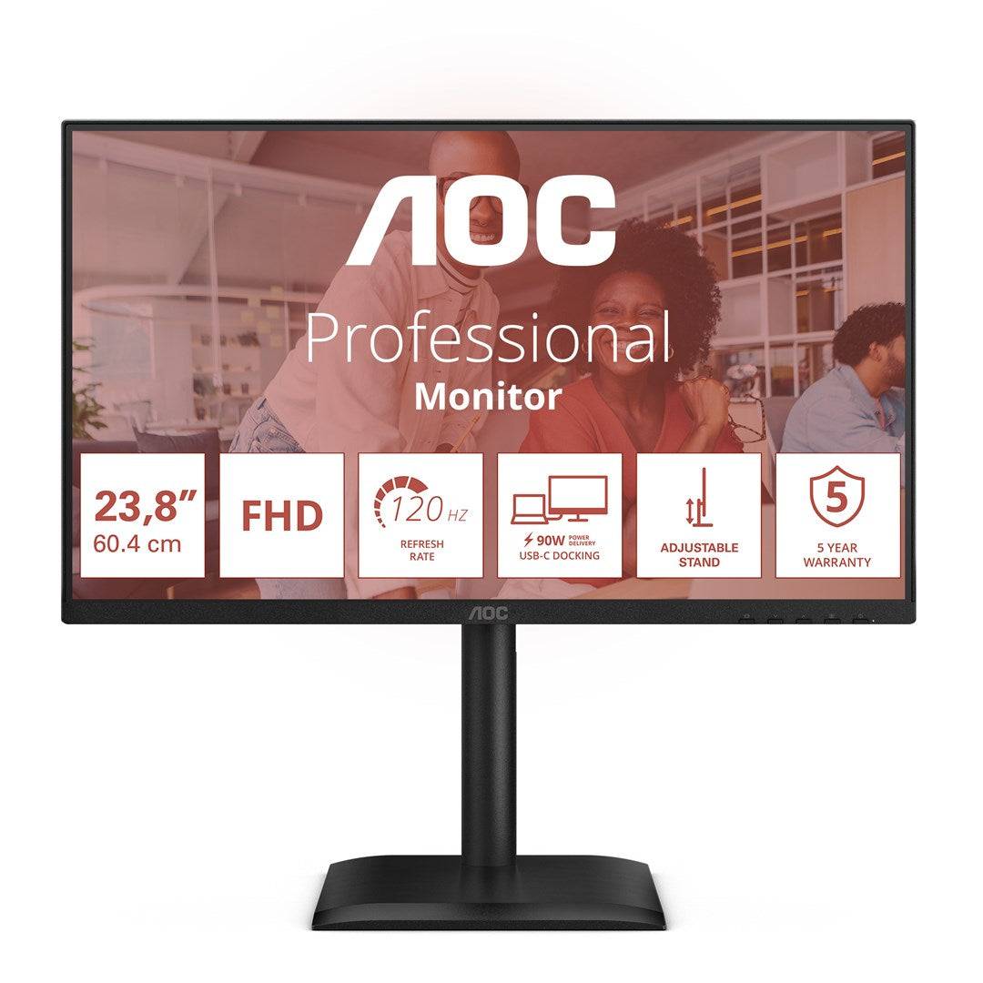 AOC 24E4CV - LED-Monitor - 61 cm (24") (23.8" sichtbar) - 1920 x 1080 Full HD (1080p) [Energieklasse G] (24E4CV)-1