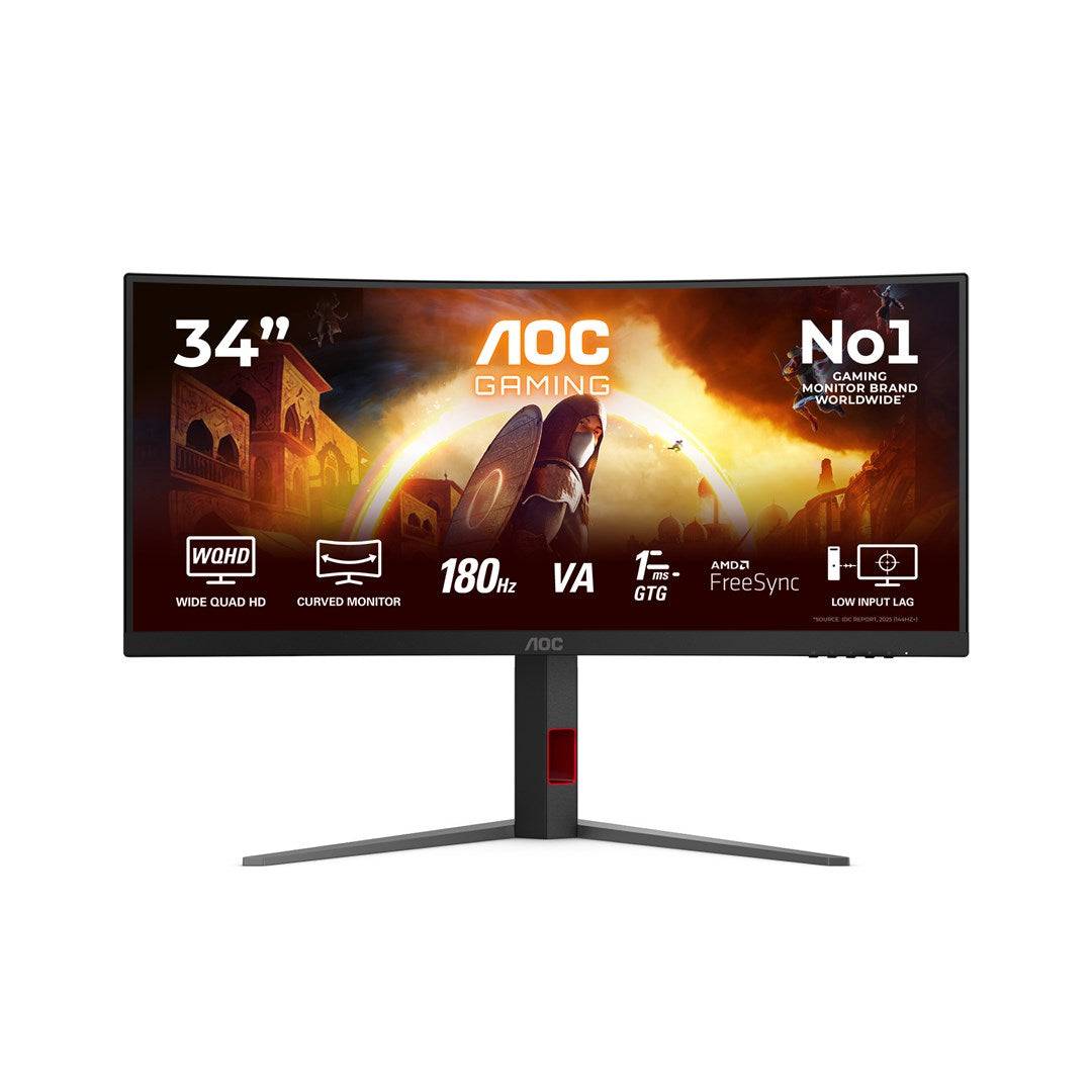 AOC CU34G4, Gaming-Monitor - (86.4 cm (34 Zoll), schwarz (matt), WQHD, Fast-VA, Curved, Adaptive-Sync, AMD FreeSync Prem-0