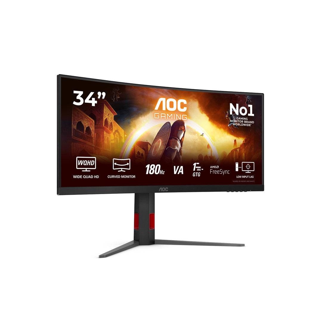 AOC CU34G4, Gaming-Monitor - (86.4 cm (34 Zoll), schwarz (matt), WQHD, Fast-VA, Curved, Adaptive-Sync, AMD FreeSync Prem-1