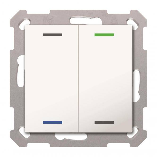MDT BE-TAL55T2.01 Taster Light 55 2fach RGB-W Temp.sensor Reinweiß gl. Neutral (BE-TAL55T2.01)-0