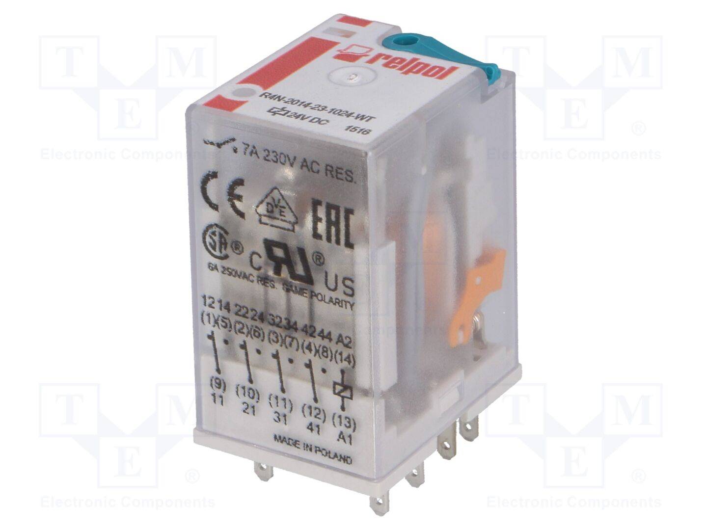 RELE' RELPOL 4 C/O 6 AMP. ALIM. 24 VDC WT-0