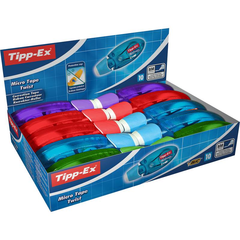 Correttore a nastro TIPP-EX Micro Tape Twist 5 mm x 8 mt Conf. 10 pezzi - 8706151-0