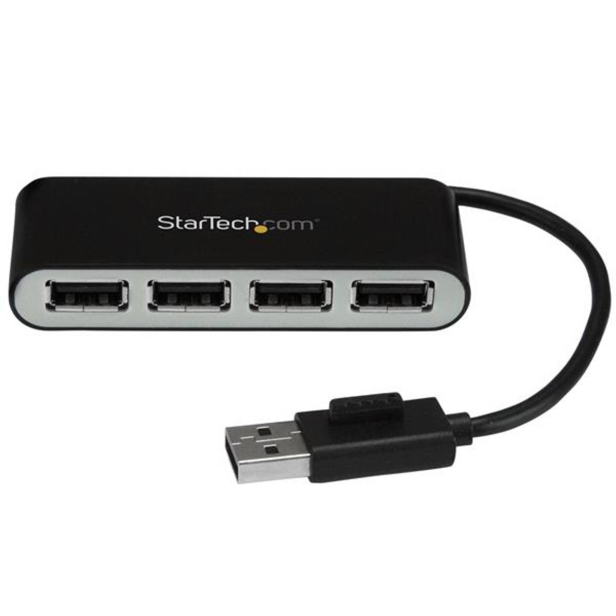 StarTech.com Hub USB 2.0 portatile a 4 porte con cavo integrato - Perno e Concentratore USB compatto - Mini Hub USB2