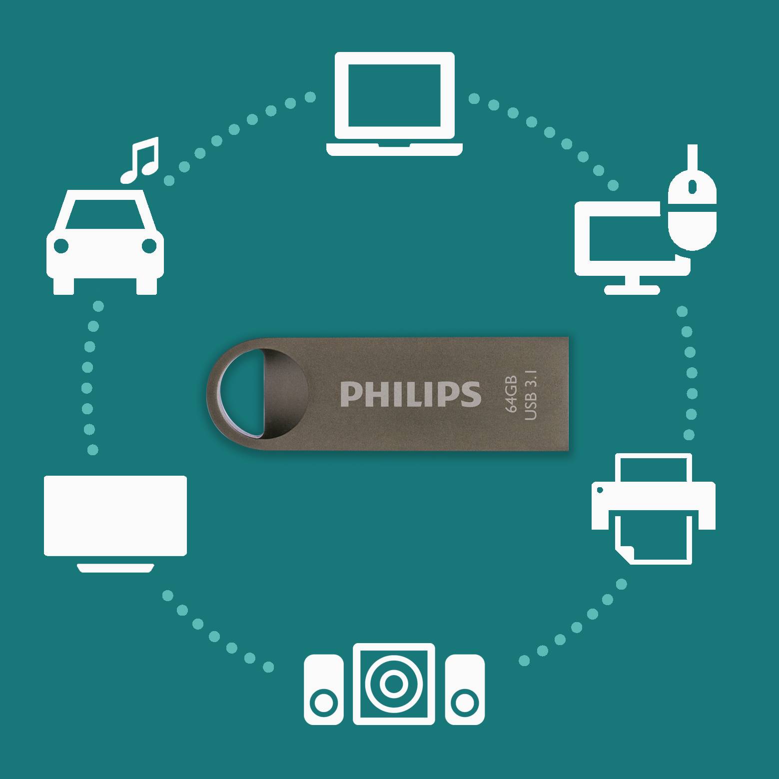 Philips USB 3.1 64GB Moon (FM64FD165B/00)-0