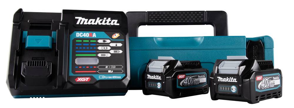 Makita 191J816 Set Liion XGT 40V 2xBL4025 batteria + caricatore DC40RA + Makpac Gr.Â 1-0