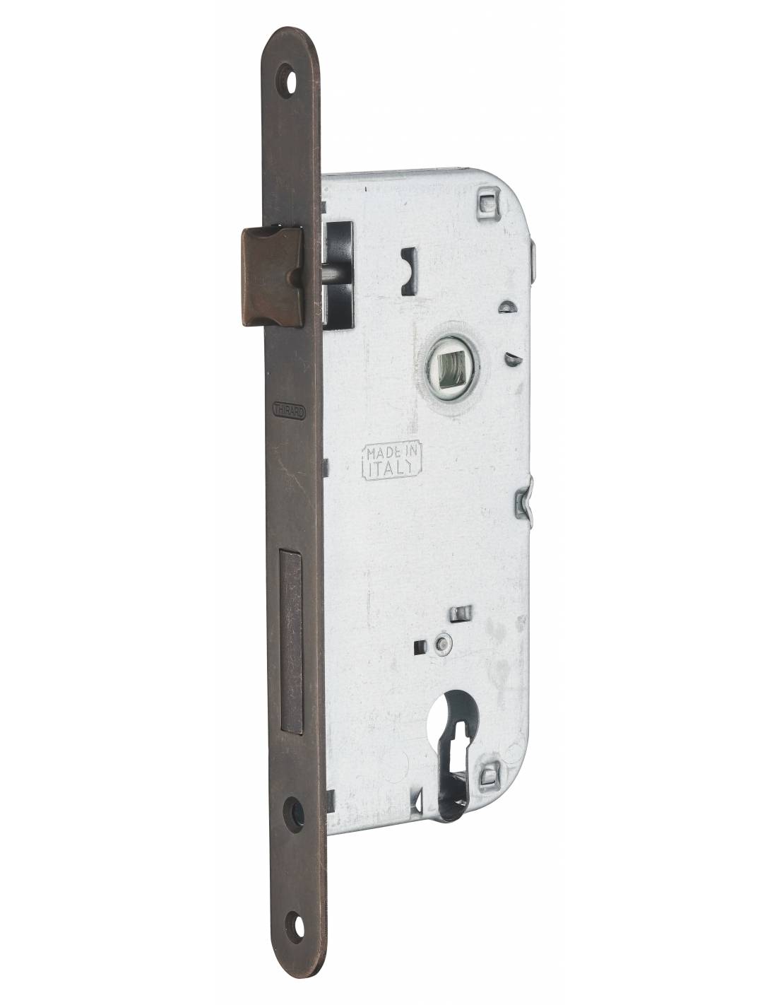 Cassa serratura per cilindro europeo, asse 45 mm, interasse 90 mm, frontale bronzo – THIRARD-0