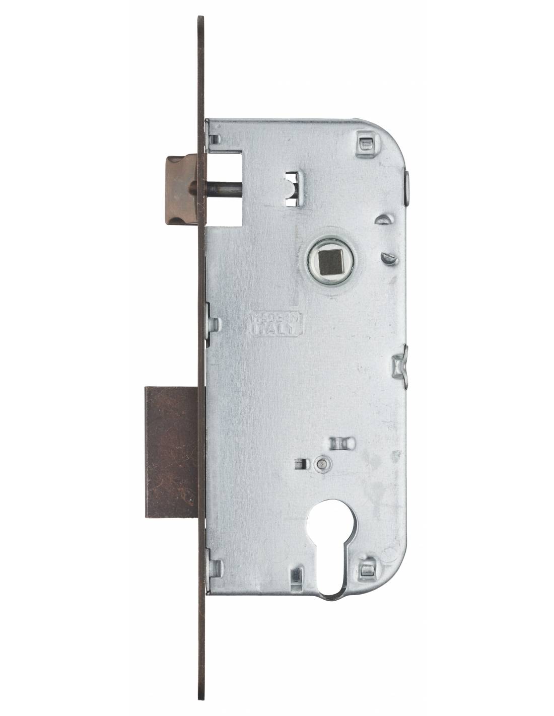 Cassa serratura per cilindro europeo, asse 45 mm, interasse 90 mm, frontale bronzo – THIRARD-3