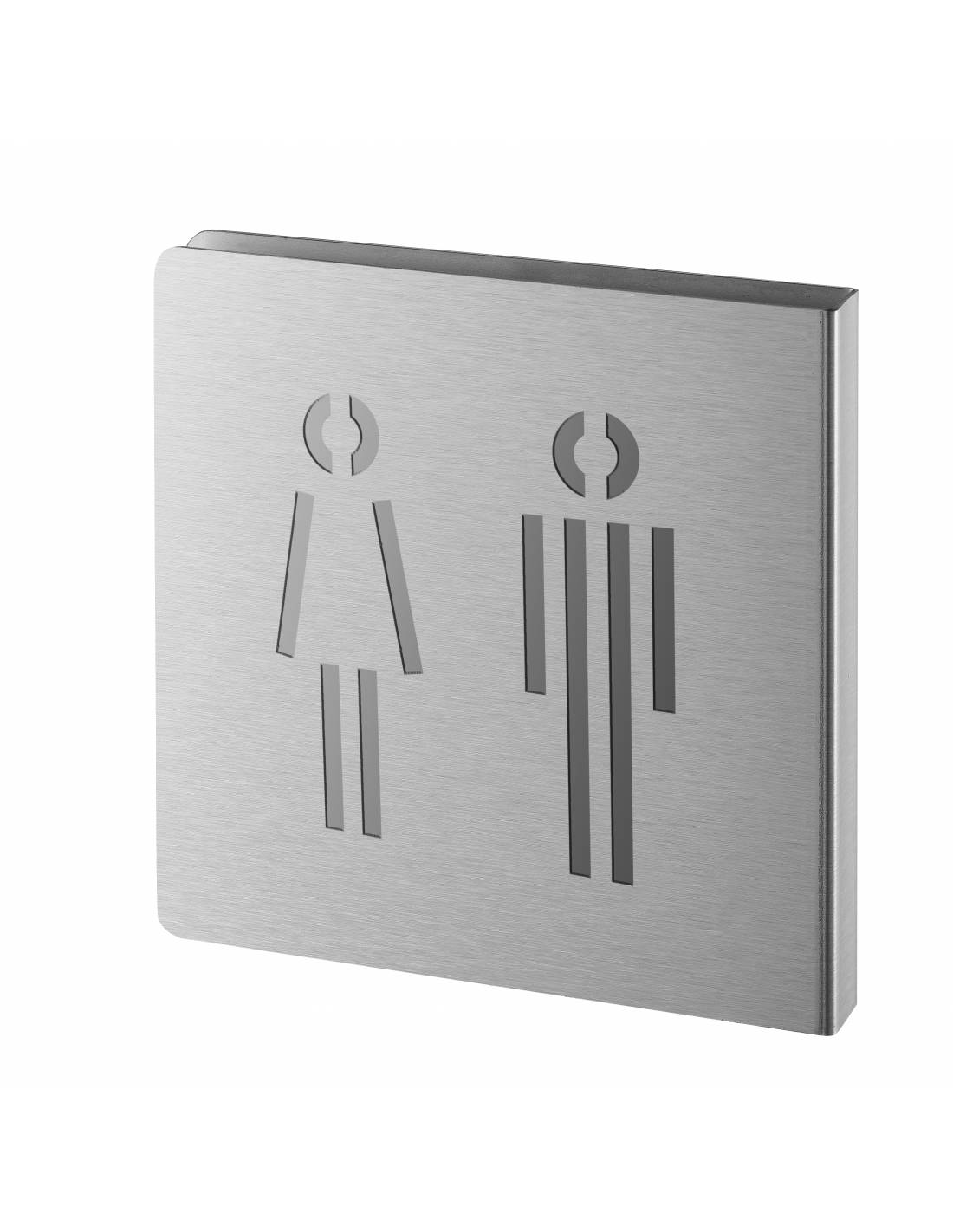 Targa segnaletica >, acciaio inox spazzolato, 120 x 120 mm, sagomata – THIRARD-0