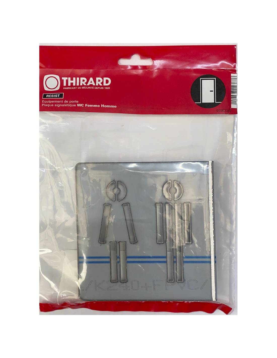 Targa segnaletica >, acciaio inox spazzolato, 120 x 120 mm, sagomata – THIRARD-1