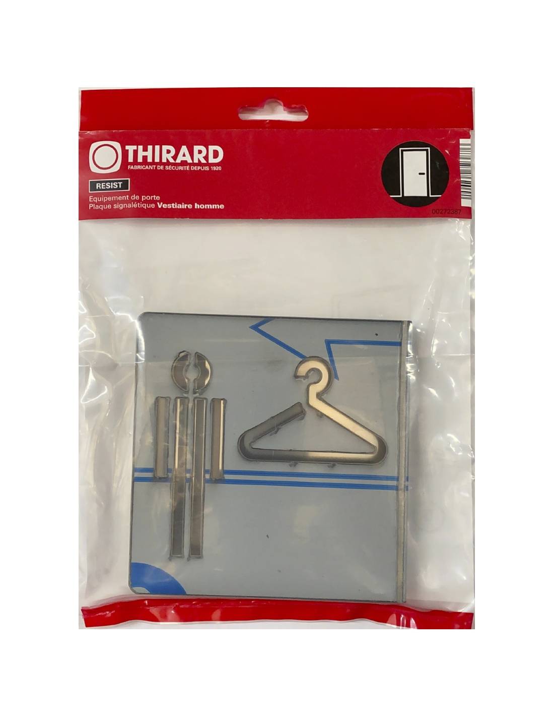 Targa segnaletica >, acciaio inox spazzolato, 120 x 120 mm – THIRARD-1