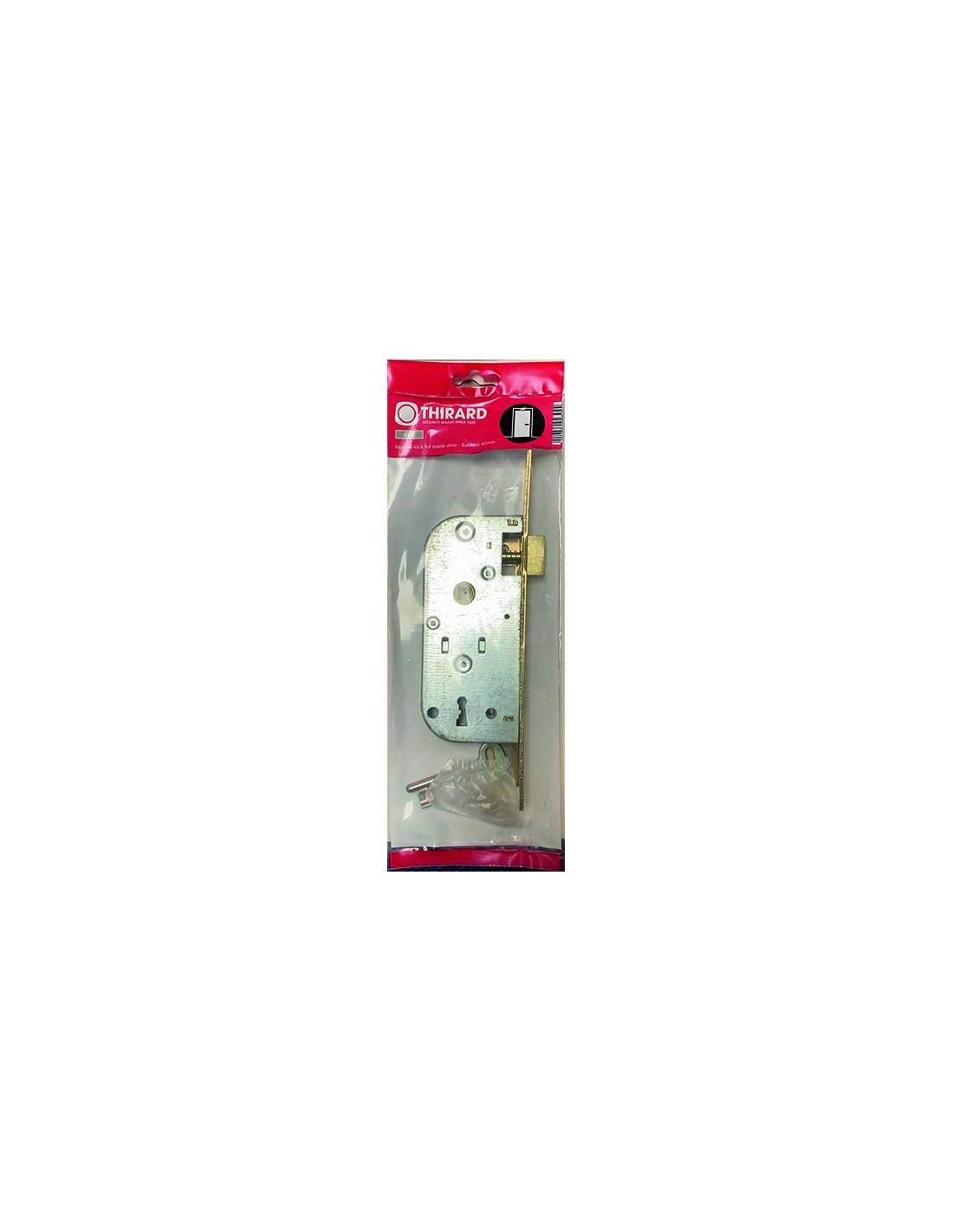 Serratura ECO da incasso, asse 40 mm, catenaccio e scrocco, frontale ottonato, 1 chiave – THIRARD-1