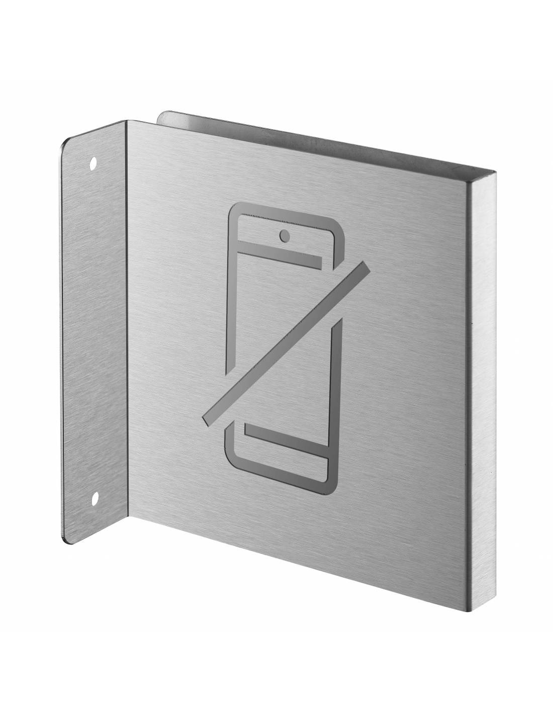Targa segnaletica >, acciaio inox spazzolato, 120 x 120 mm, con bordo ripiegato – THIRARD-0