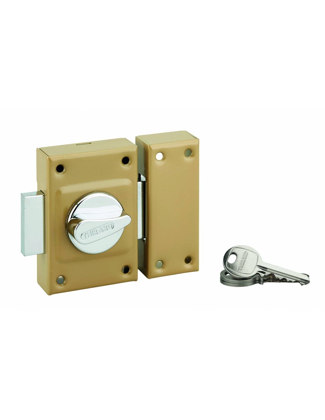 Serratura da applicare con pomolo e cilindro da 40 mm – THIRARD-0