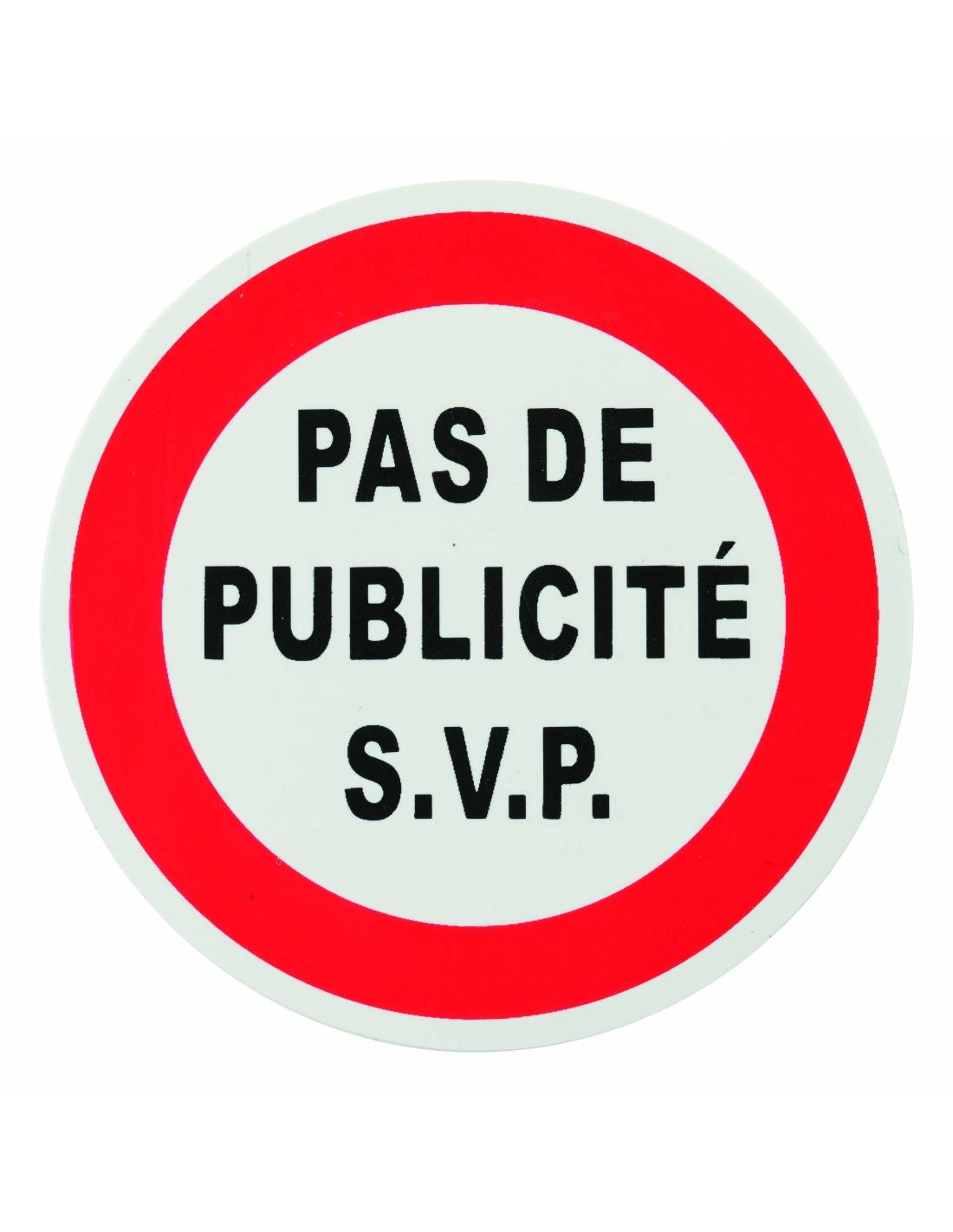 Targa segnaletica adesiva Ø 80 mm, "Pas de publicité" (No pubblicità) – THIRARD-0
