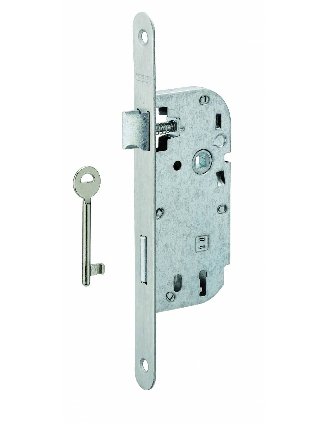 Serratura ECO da incasso, asse 40 mm, catenaccio a mezzo giro, frontale inox, 1 chiave, senza incontro – THIRARD-0