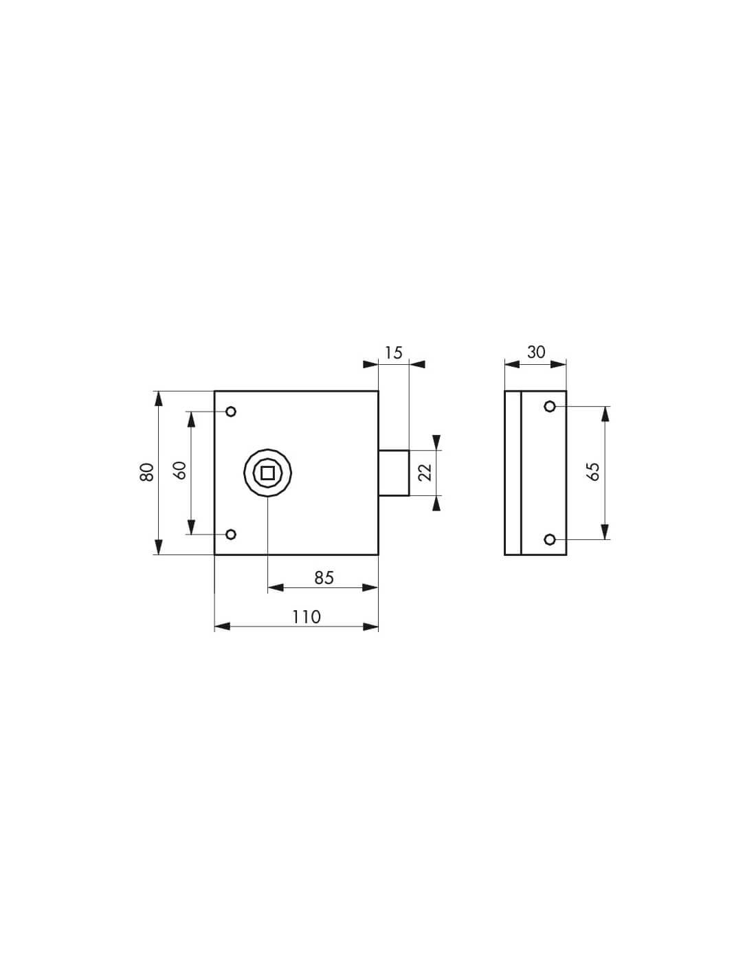 Serratura a scrocco 110 x 80 mm – THIRARD-1