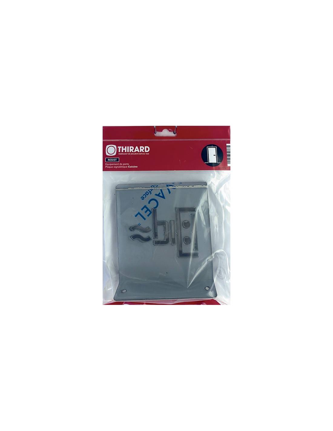 Targa segnaletica >, acciaio inox spazzolato, 120 x 120 mm, con bordo ripiegato – THIRARD-1