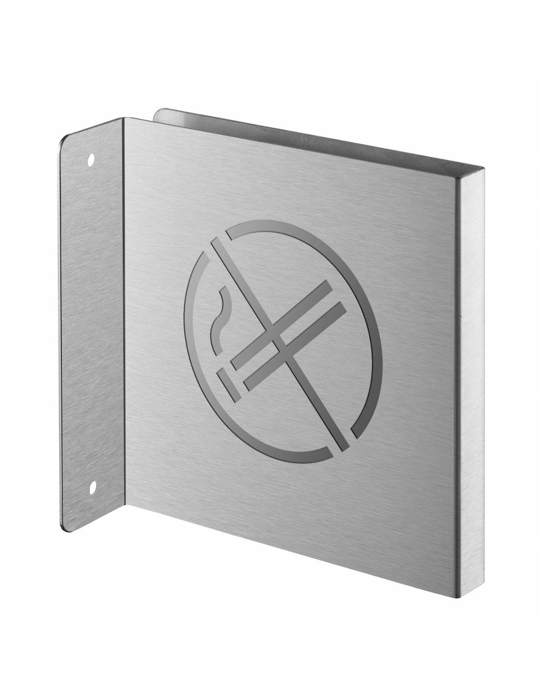 Targa segnaletica >, acciaio inox spazzolato, 120 x 120 mm, con bordo ripiegato – THIRARD-0