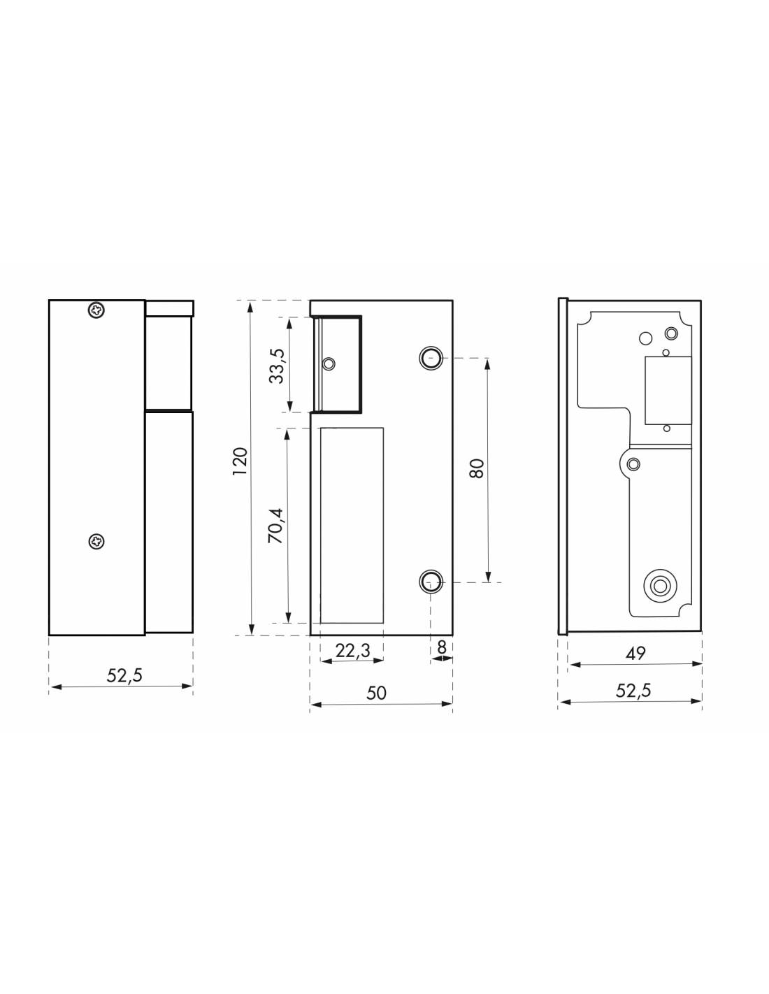 Incontro elettrico 12–24 V AC/DC per serratura verticale, sinistro – THIRARD-1