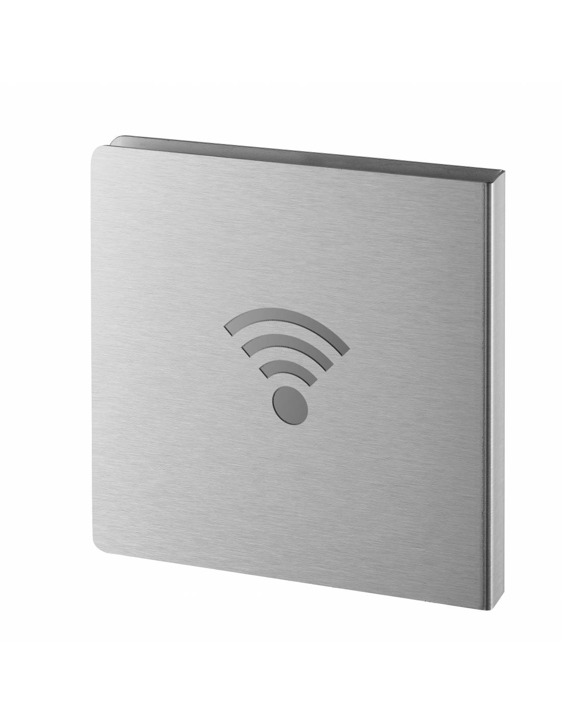 Targa segnaletica >, acciaio inox spazzolato, 120 x 120 mm, sagomata – THIRARD-0