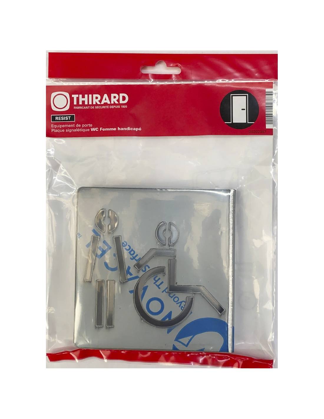 Targa segnaletica >, acciaio inox spazzolato, 120 x 120 mm, sagomata – THIRARD-1