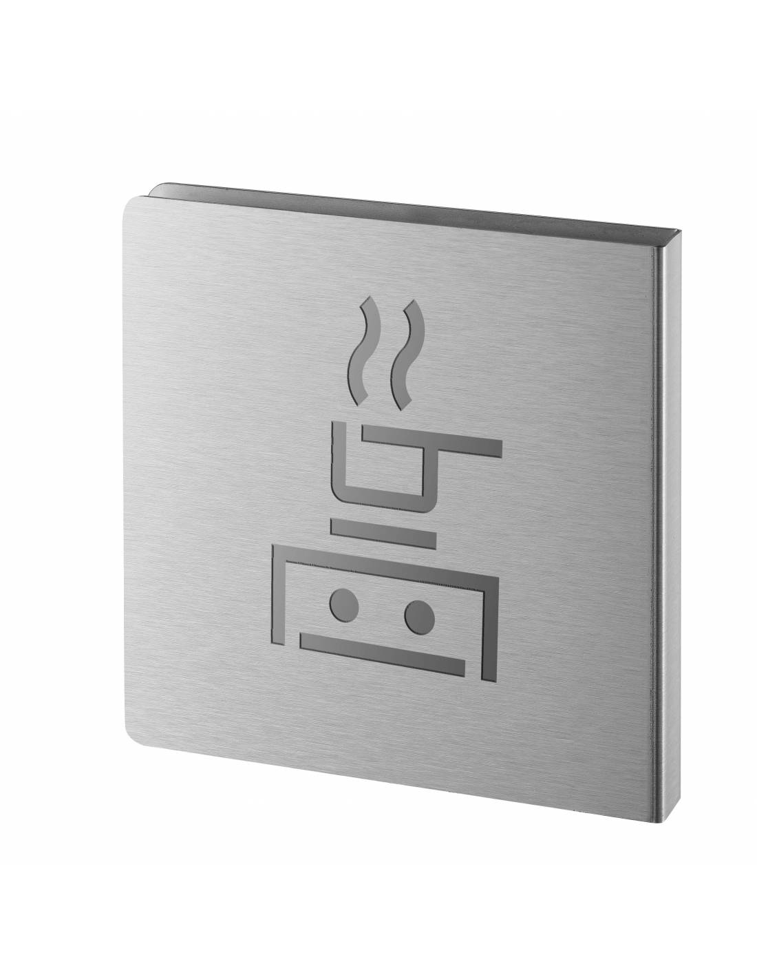 Pittogramma cucina in acciaio inox spazzolato 120 x 120 mm – THIRARD-0