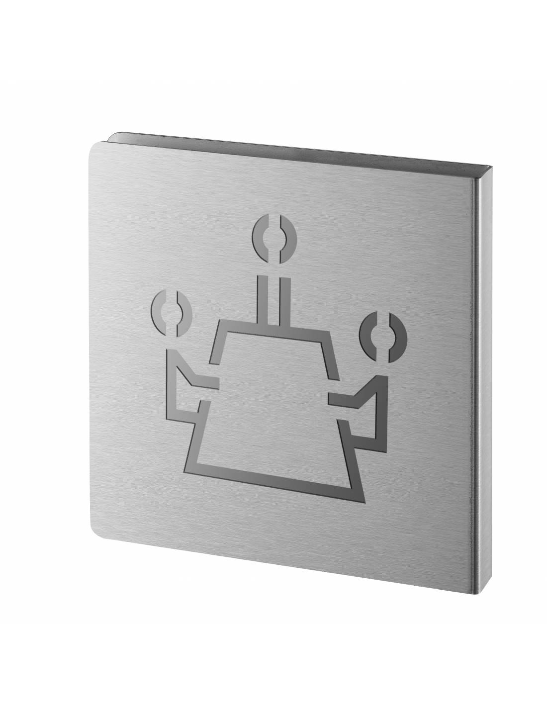 Targa segnaletica >, acciaio inox spazzolato, 120 x 120 mm – THIRARD-0