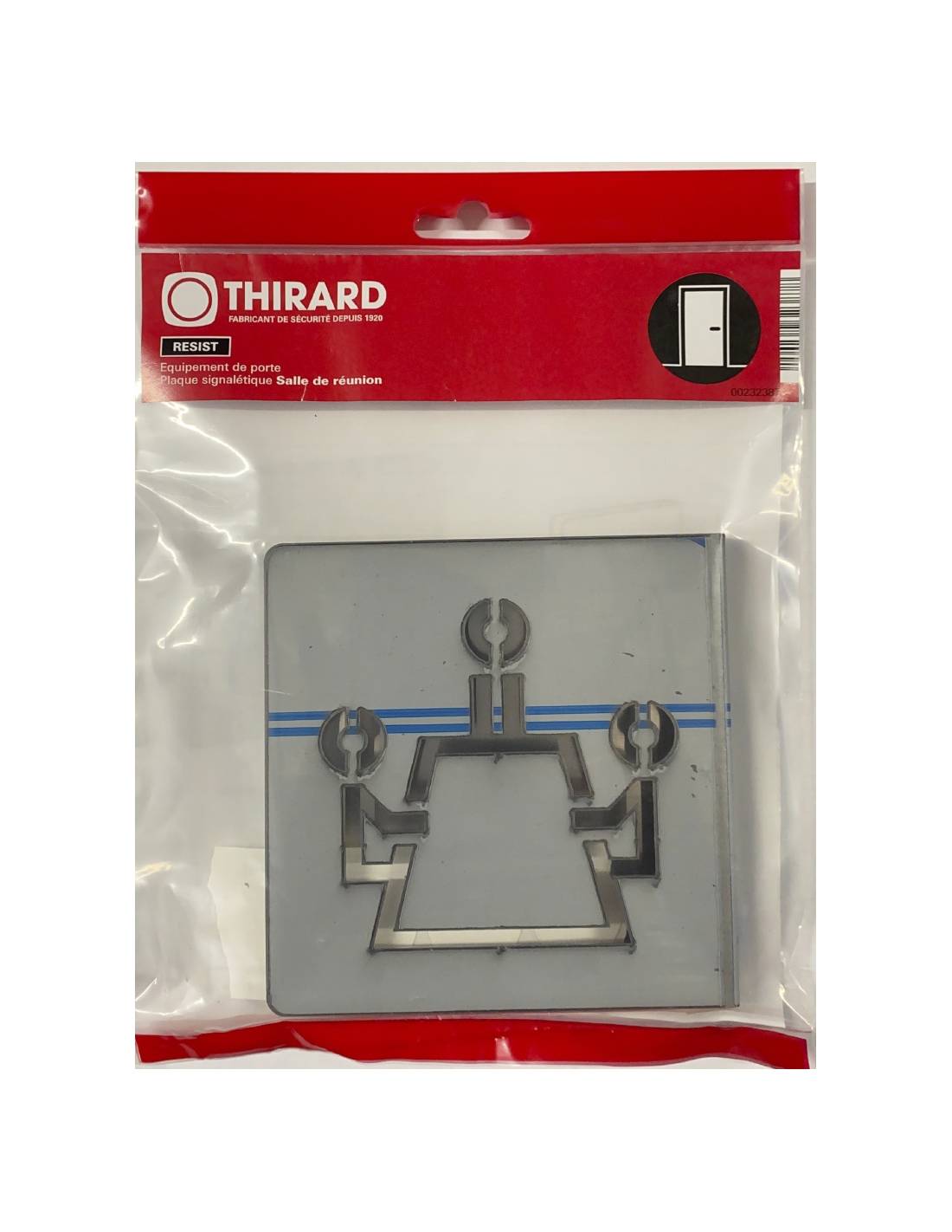 Targa segnaletica >, acciaio inox spazzolato, 120 x 120 mm – THIRARD-1