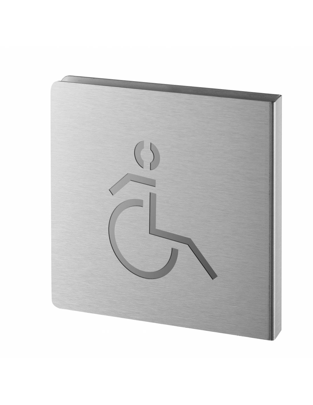 Targa segnaletica >, acciaio inox spazzolato, 120 x 120 mm, sagomata – THIRARD-0