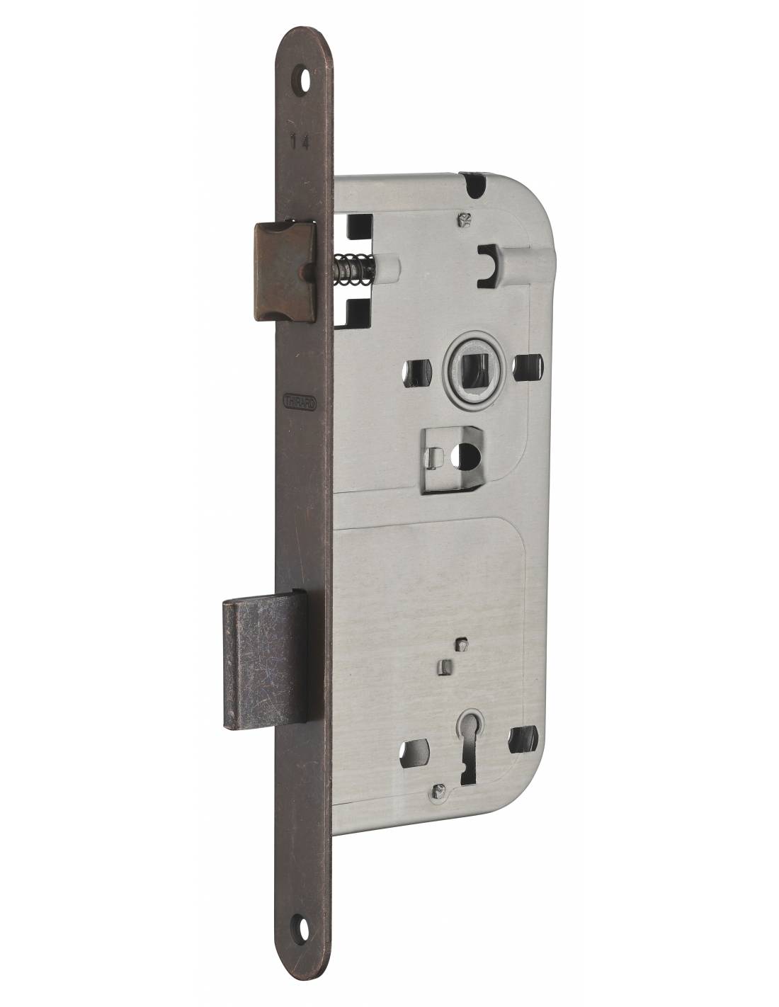 Serratura patent versione BR, asse 50 mm, interasse 90 mm, frontale bronzo, 1 chiave – THIRARD-2