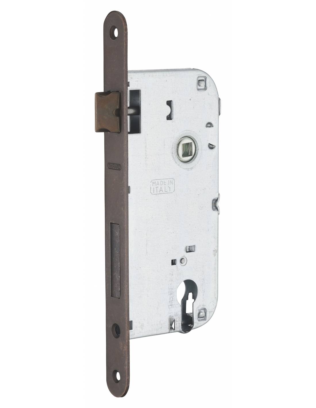 Cassa serratura per cilindro europeo, asse 50 mm, interasse 90 mm, frontale bronzo – THIRARD-0
