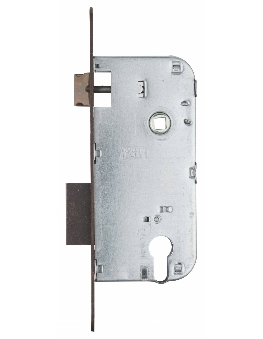 Cassa serratura per cilindro europeo, asse 50 mm, interasse 90 mm, frontale bronzo – THIRARD-4