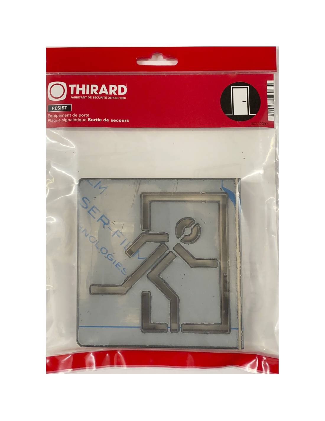 Targa segnaletica >, acciaio inox spazzolato, 120 x 120 mm – THIRARD-1