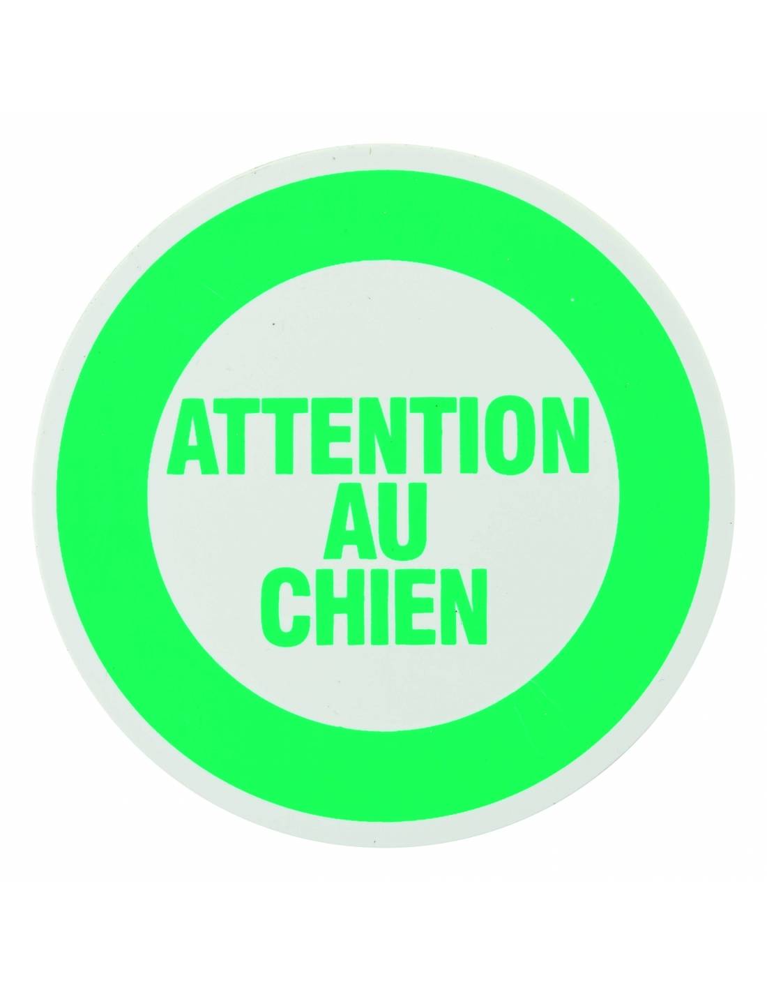 Targa segnaletica adesiva Ø 80 mm, "Attention au chien" (Attenzione al cane) – THIRARD-0