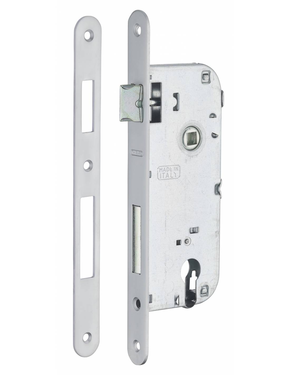 Cassa serratura per cilindro europeo, asse 40 mm, interasse 90 mm, frontale cromato – THIRARD-0