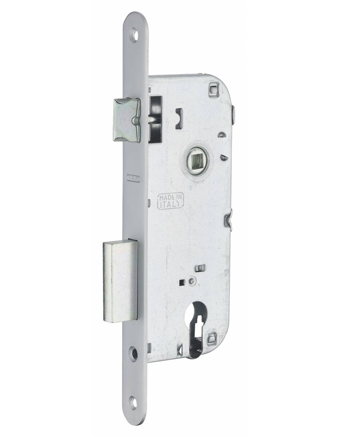 Cassa serratura per cilindro europeo, asse 40 mm, interasse 90 mm, frontale cromato – THIRARD-3