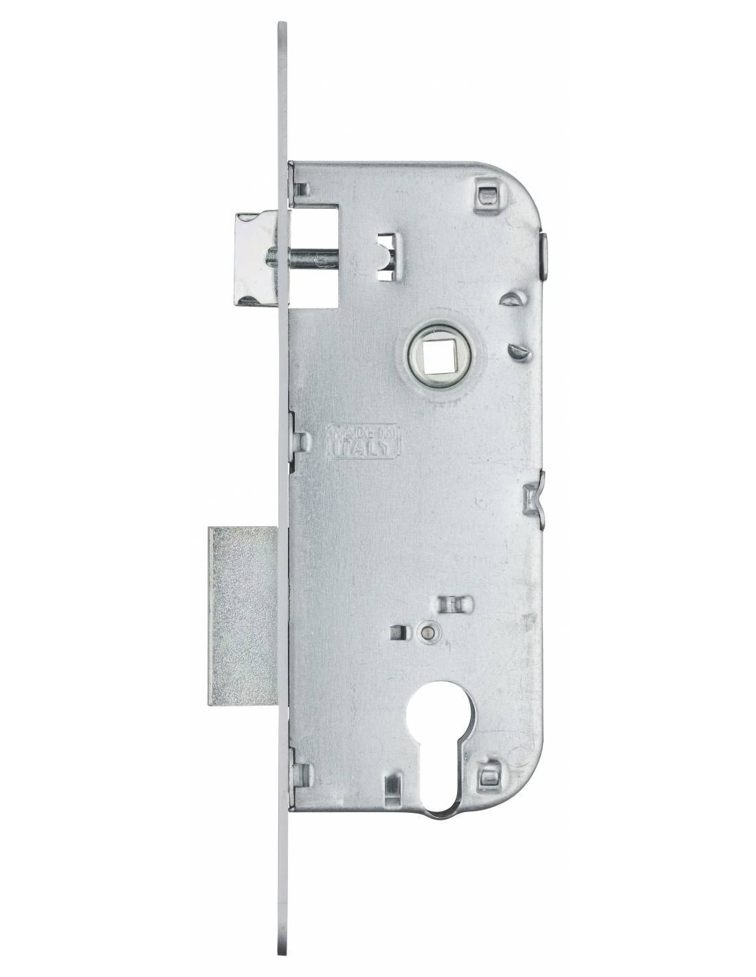 Cassa serratura per cilindro europeo, asse 40 mm, interasse 90 mm, frontale cromato – THIRARD-4