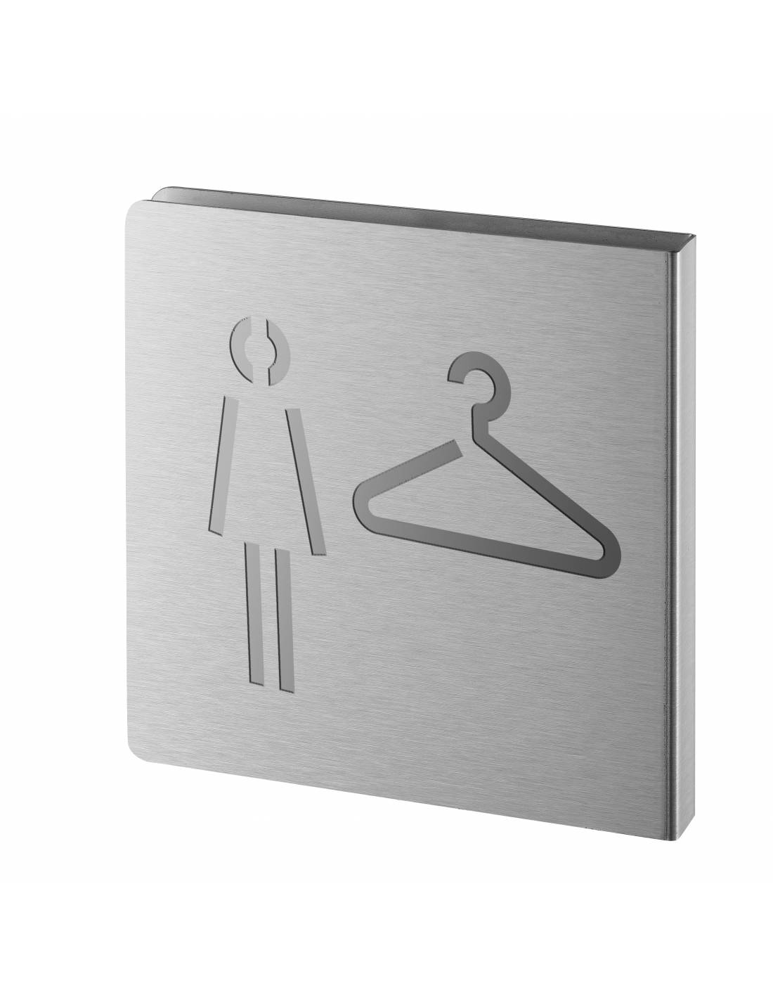 Targa segnaletica >, acciaio inox spazzolato, 120 x 120 mm – THIRARD-0