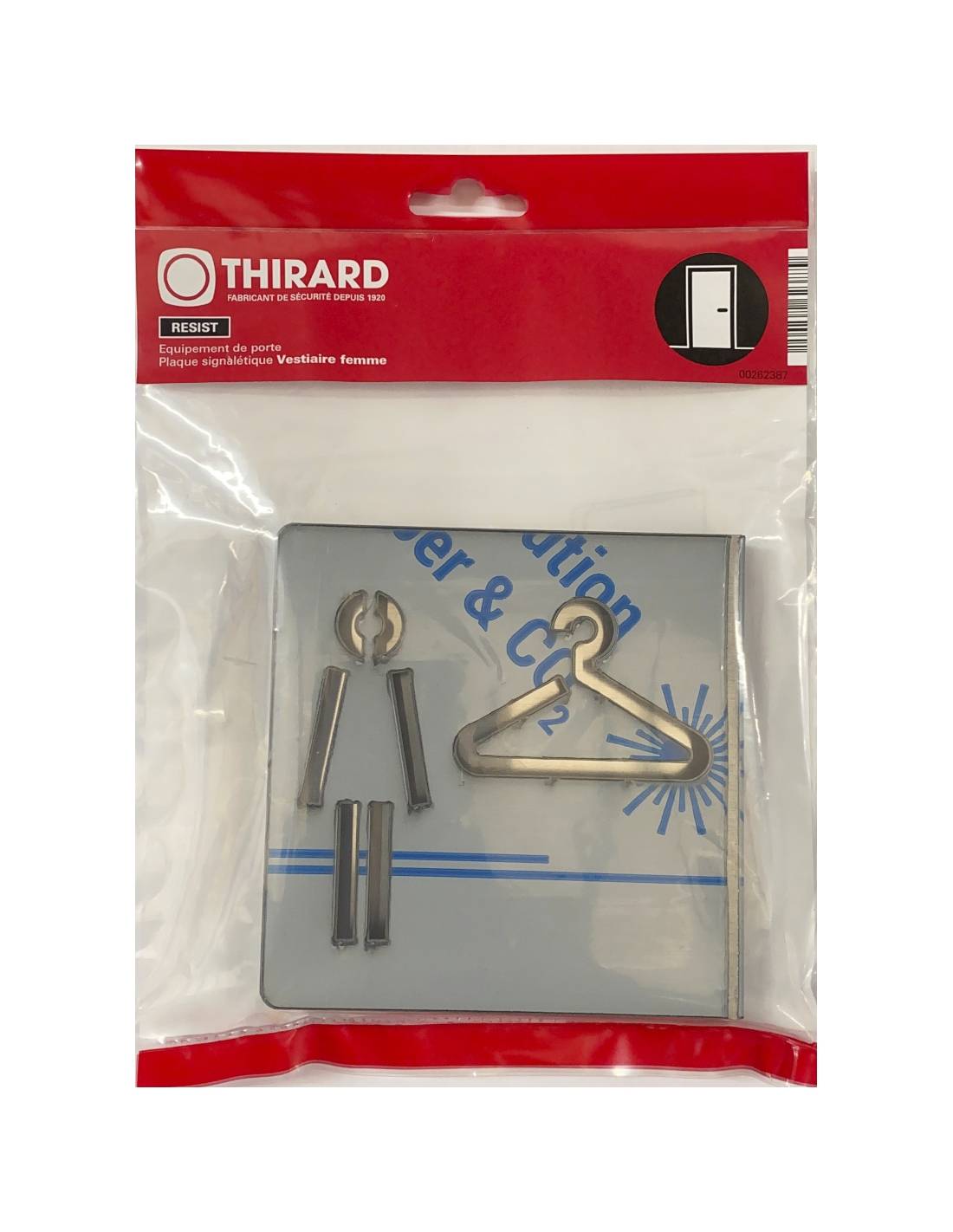 Targa segnaletica >, acciaio inox spazzolato, 120 x 120 mm – THIRARD-1