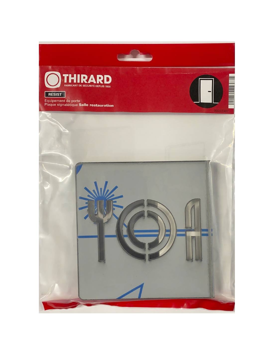 Targa segnaletica >, alluminio spazzolato anodizzato, 120 x 120 mm – THIRARD-1