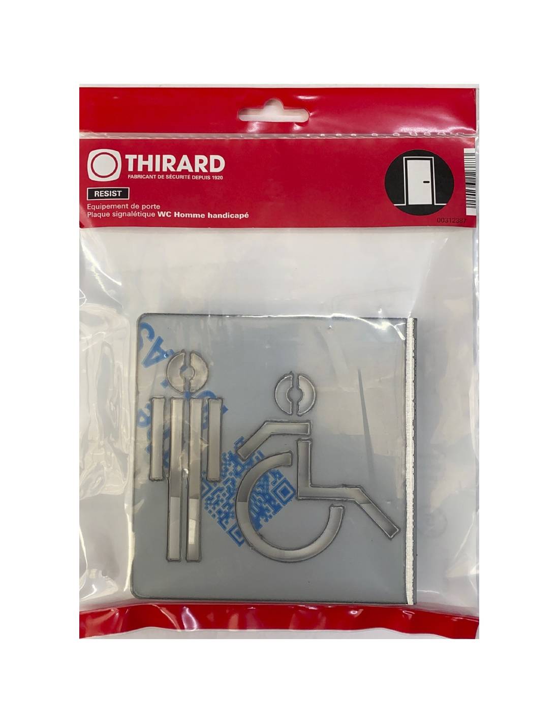 Targa segnaletica >, acciaio inox spazzolato, 120 x 120 mm, sagomata – THIRARD-1