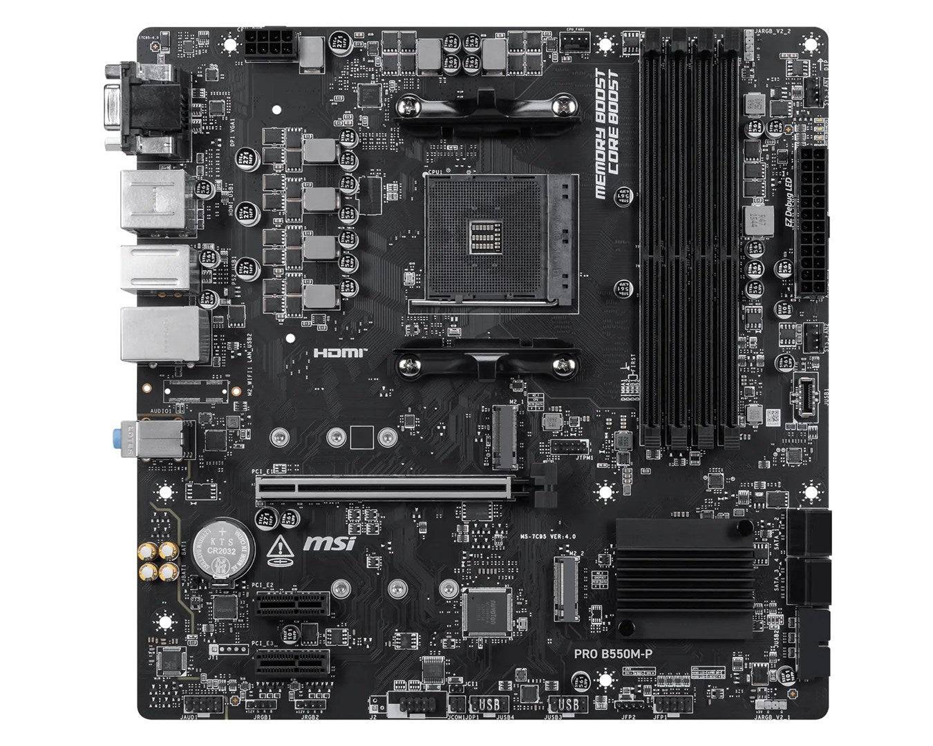 Msi mb pro b550m-p,b550,am4,4ddr4,1pci-ex16,2pci-ex1, 2m.2,4sata3,7usb3.2 gen1,6usb2.0,hd-3