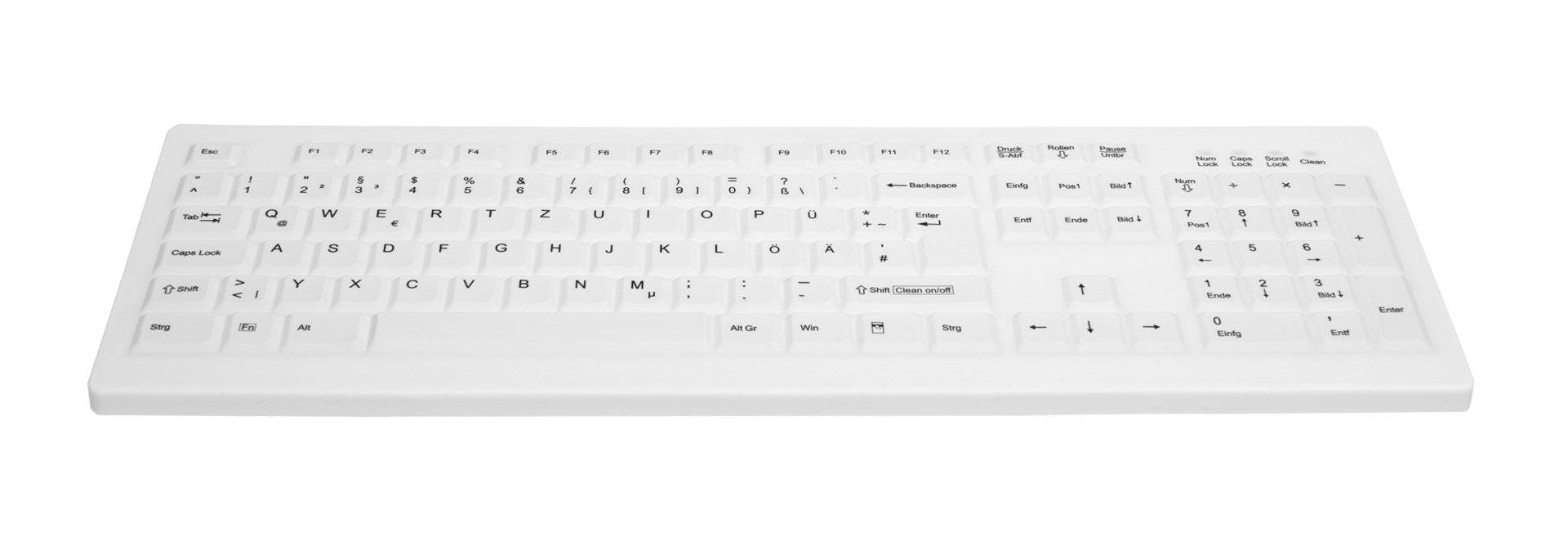 Contour Active Key AK-C8100F Medical Key USB Tastiera igenica Tedesco, QWERTZ Bianco Membrana di silicone, Adatto per di-1