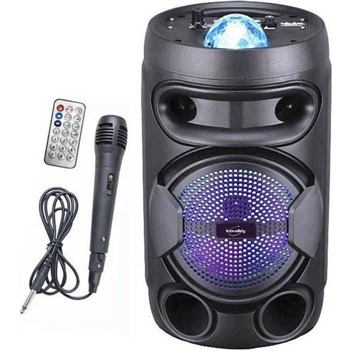 INOVALLEY KA02 BOWL - Altoparlante luminoso Bluetooth 400W - Funzione karaoke - Sfera caleidoscopio LED multicolore - Po-0