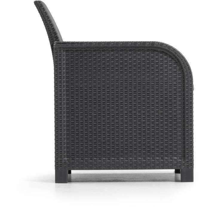Poltrona da giardino Allibert by KETER San Remo rattan sintetico Grigio scuro PP (65 x 63 x 74 cm)-2