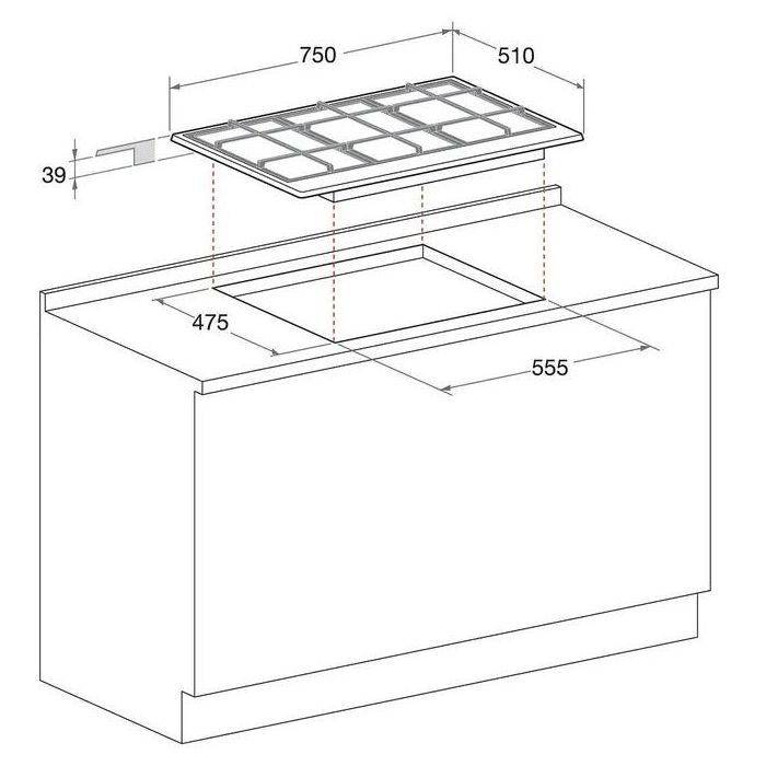 Hotpoint Ariston Piano cottura a gas PCN 751 T/IX/HA-3