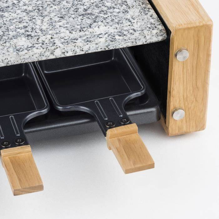 Apparecchio per raclette/grill HKoeNIG - 8 persone - Design in legno - Superficie di cottura 38x19,5 cm - Potenza 1200 W-4